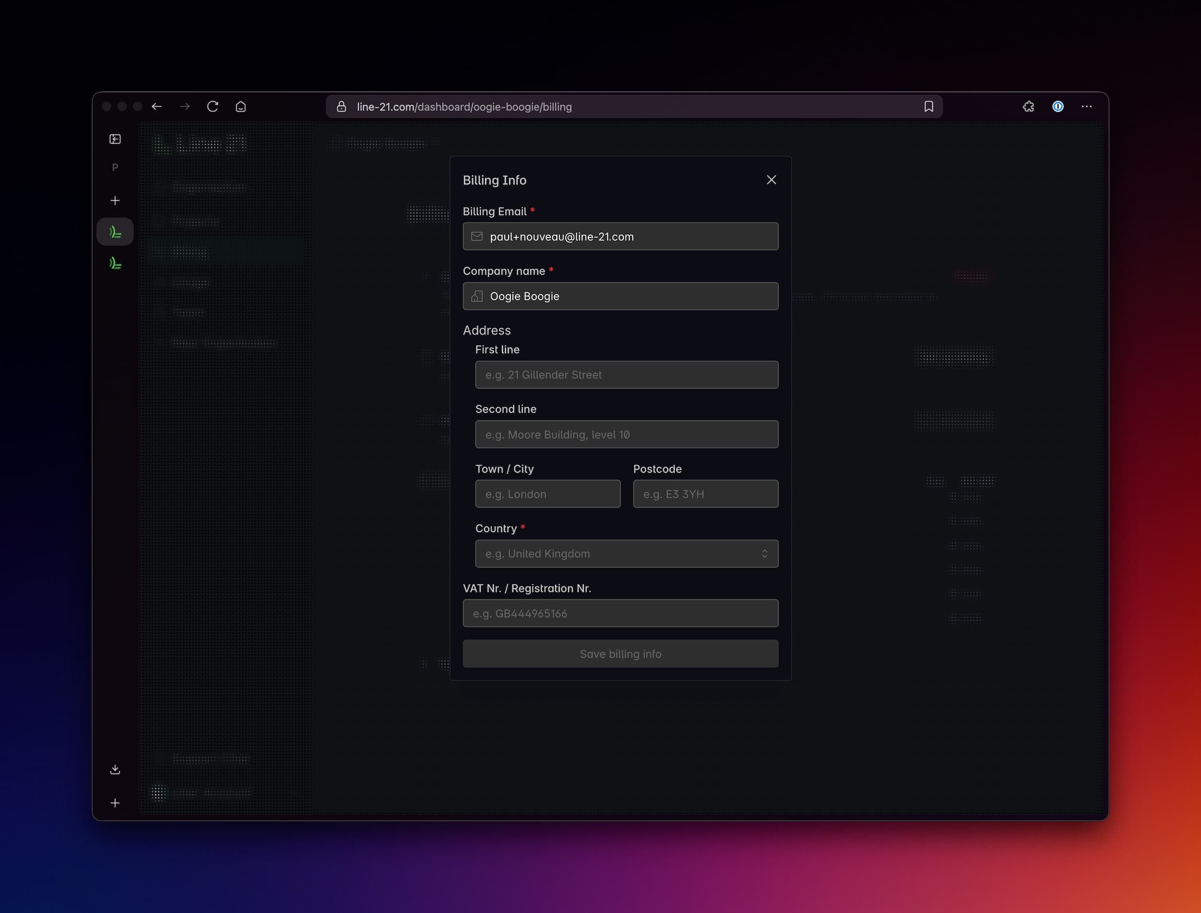 Add Your Billing Details