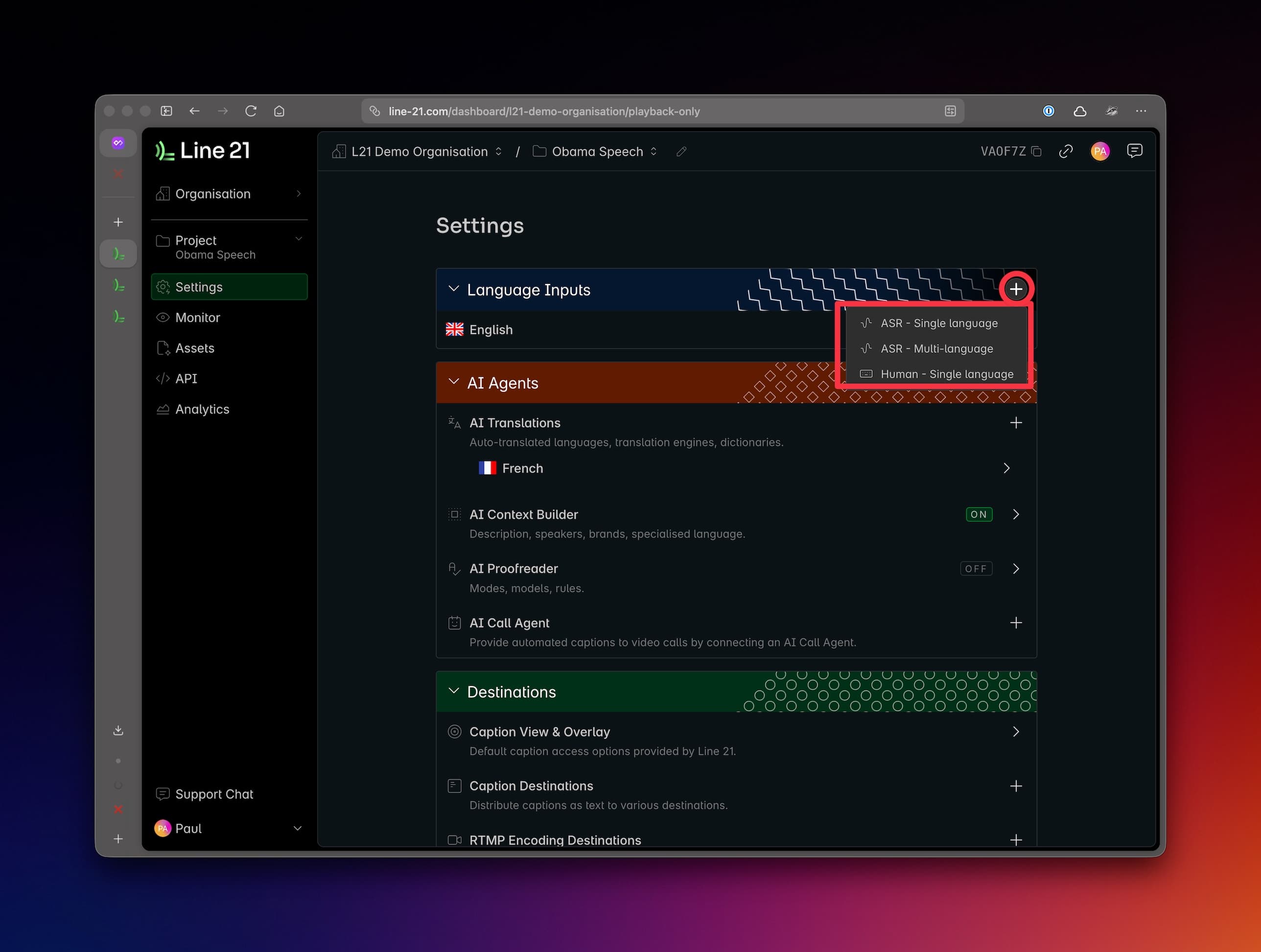 Adding languages